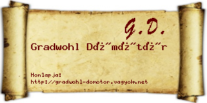 Gradwohl Dömötör névjegykártya
